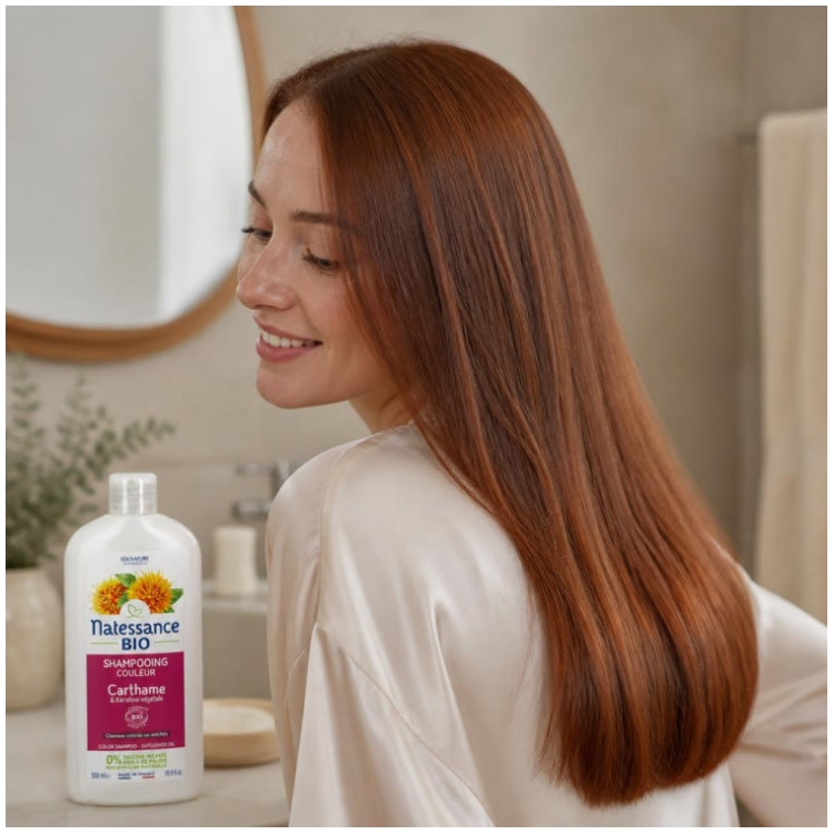 Natessance Coloured Hair shampoo Organic safflower & plant keratin 500ml (16.90fl oz)