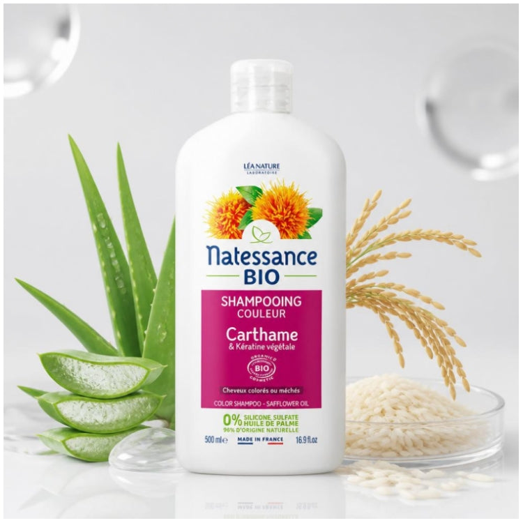 Natessance Coloured Hair shampoo Organic safflower & plant keratin 500ml (16.90fl oz)