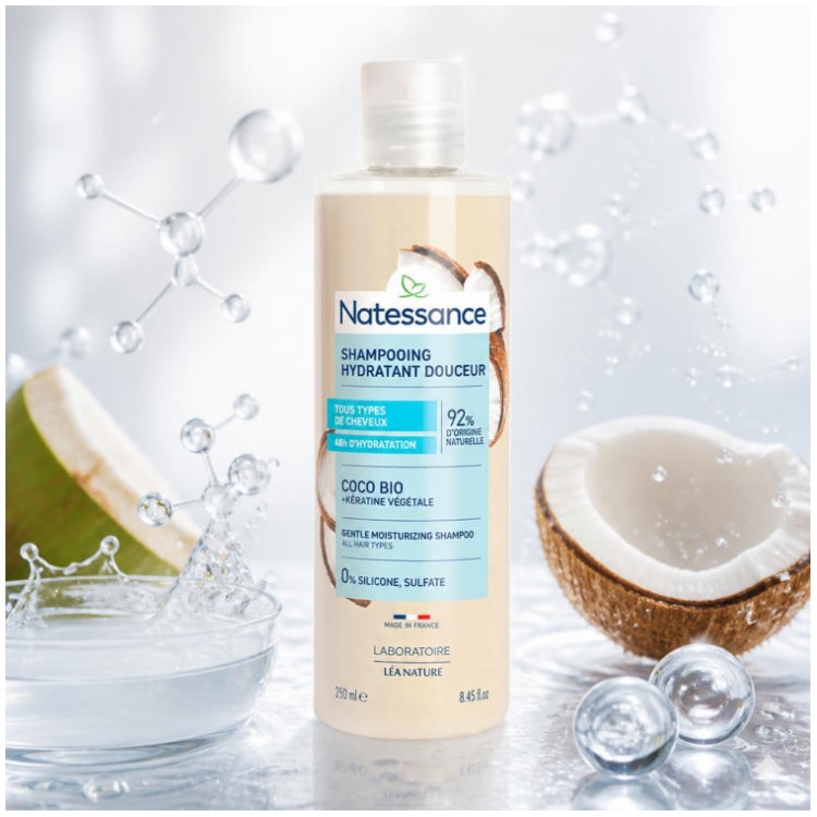 Natessance Coco Cococ Shampoo All Hair Types And Fragile Hair 250ml (8.45fl oz)