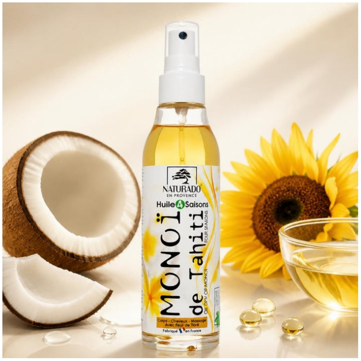 Naturado 4 Seasons Monoi-olie voor gezicht, haar en lichaam 150ml