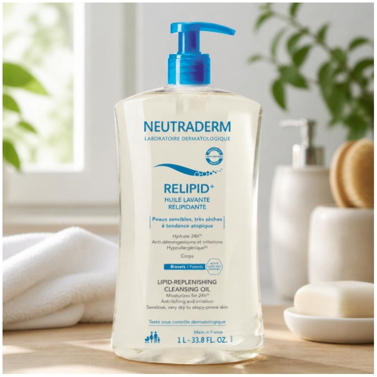 Neutraderm Relipid+ زيت تنظيف للبشرة الحساسة 1L