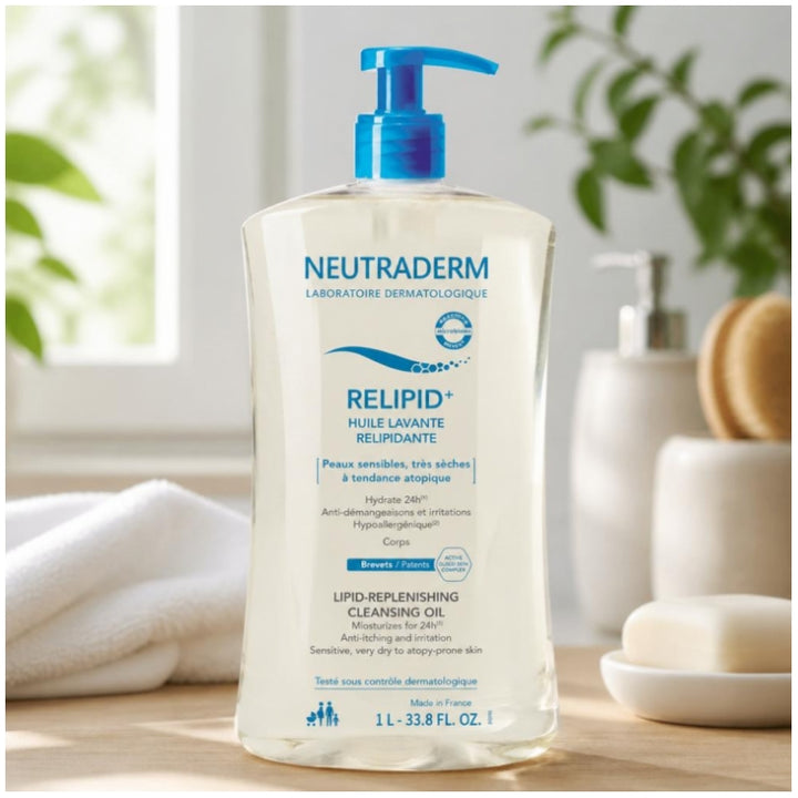Neutraderm Relipid+ زيت تنظيف للبشرة الحساسة 1L