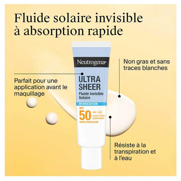 Neutrogena Ultra Sheer Onzichtbare hydraterende zonnefluïde SPF50 50 ml