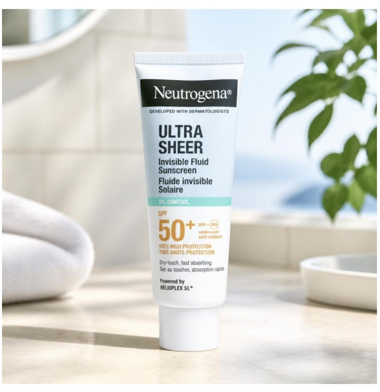Neutrogena Ultra Sheer Fluido Solar Invisível Controle da Oleosidade SPF50+ 50 ml