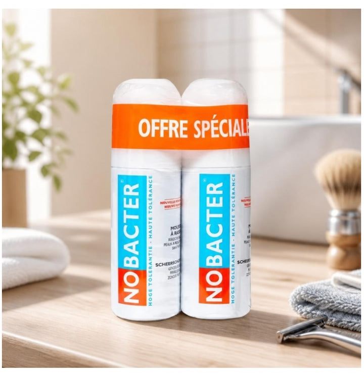 Nobacter رغوة حلاقة للبشرة الحساسة أو المعرضة للمشاكل 2x150ml