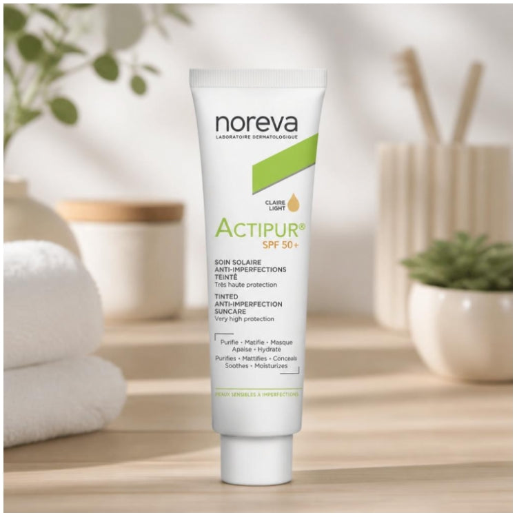 Noreva Actipur SPF50+ Protector solar con color anti-imperfecciones 30ml