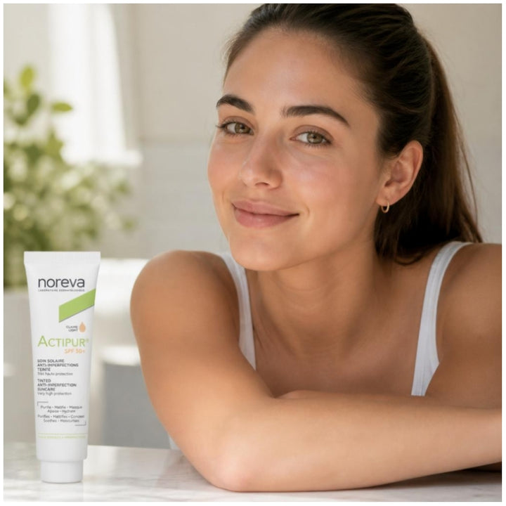 Noreva Actipur SPF50+ Protector solar con color anti-imperfecciones 30ml