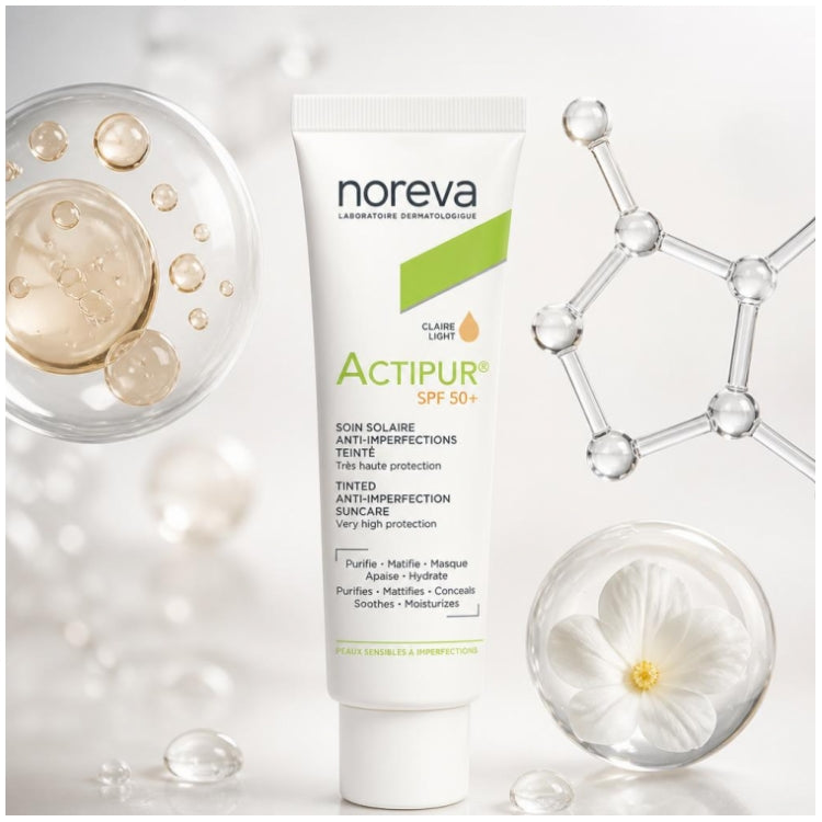Noreva Actipur SPF50+ Protector solar con color anti-imperfecciones 30ml