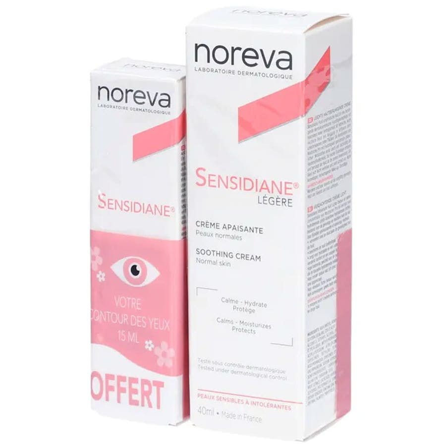 Noreva Sensidiane Soothing Light Cream for Normal Skin 40ml + Soothing Eye Contour 15ml (0.50fl oz) - FrenchBeautyHub