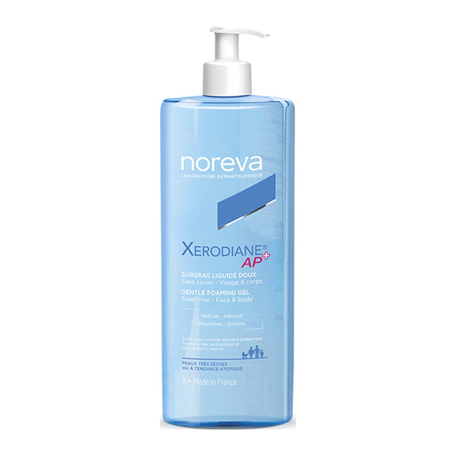 Noreva Xerodiane Ap+ Xerodiane Gentle Foaming Gel Peaux Tres Seches A Tendance Atopique 1L (33.81fl oz) - FrenchBeautyHub