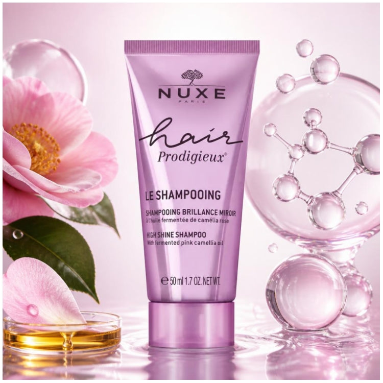 Nuxe Hair Prodigieux Shampooing Brillance Miroir à l’huile de camélia rose fermentée