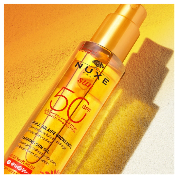 NUXE Sun Olio Abbronzante Alta Protezione per Viso e Corpo SPF50 150ml