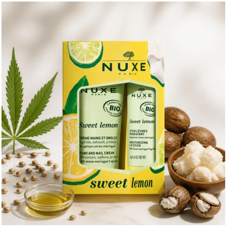 Nuxe Sweet Lemon Gourmet Set dúo de crema de manos y barra de labios