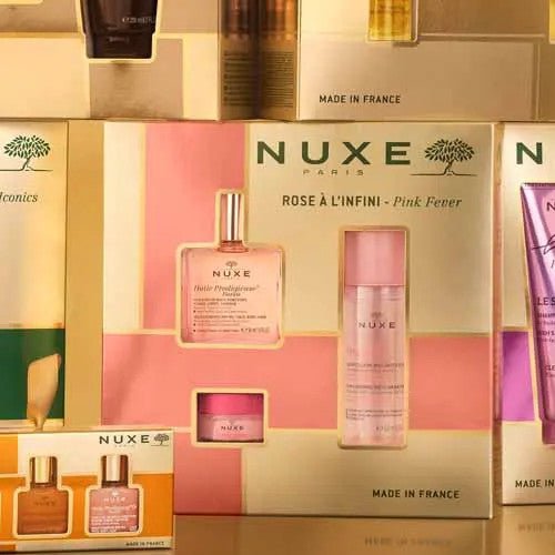 Nuxe Very Rose Infinite Rose Giftboxes with Huile Prodigieux® Floral Oil, Very Rose Micellar Water, and Rose Lip Balm - FrenchBeautyHub