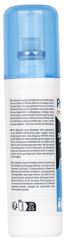 PARASIDOSE Spray répulsif anti-moustiques et tiques 100ml (3.38fl oz)
