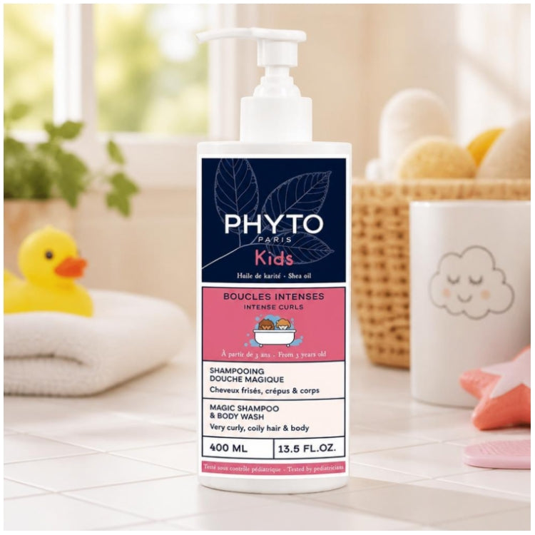 Phyto Paris Intense Curls Shampoo Mágico Infantil para Cabelos com Frizz e Corpo 400ml