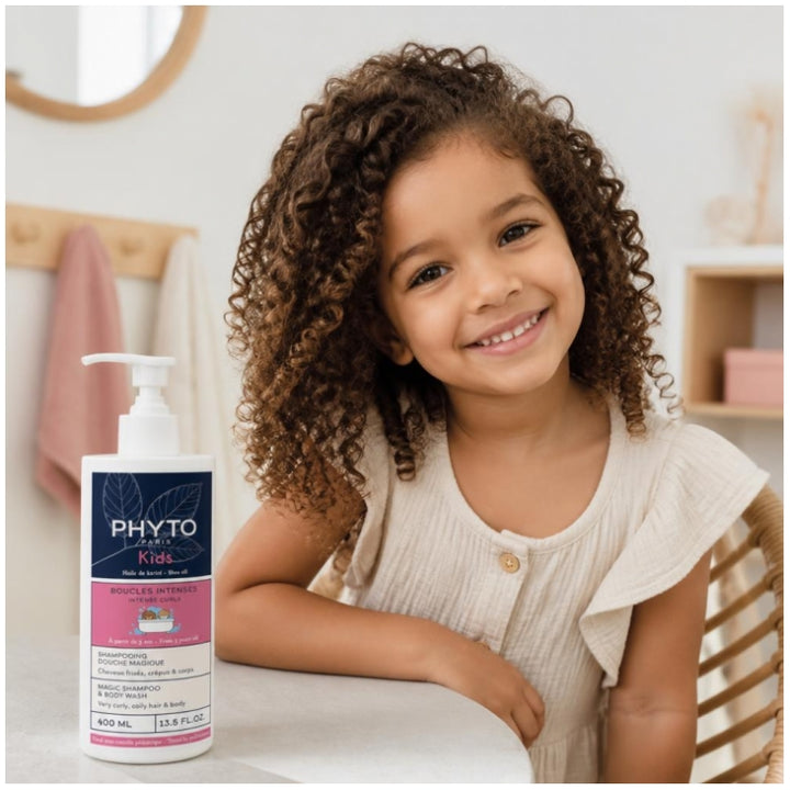 Phyto Paris Intense Curls Shampoo Mágico Infantil para Cabelos com Frizz e Corpo 400ml