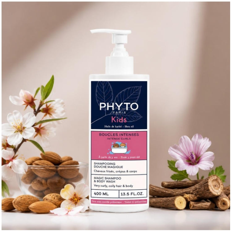Phyto Paris Intense Curls Shampoo Mágico Infantil para Cabelos com Frizz e Corpo 400ml