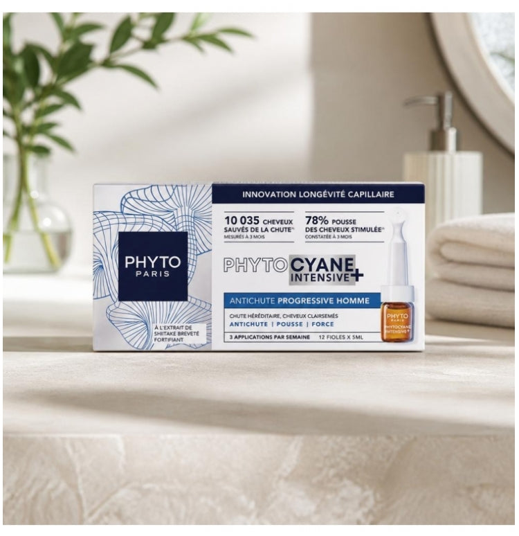 Phyto Paris Phytocyne Phytocyane Intensive+ Progressive Hair Loss for Men 12 ampoules 60ml (2.03fl oz)