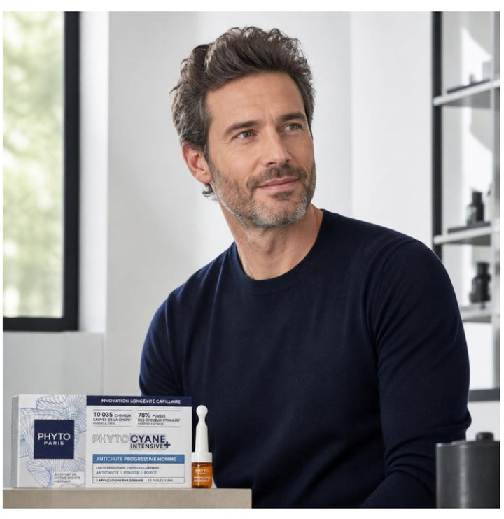 Phyto Paris Phytocyne Phytocyane Intensive+ Progressive Hair Loss for Men 12 ampoules 60ml (2.03fl oz)