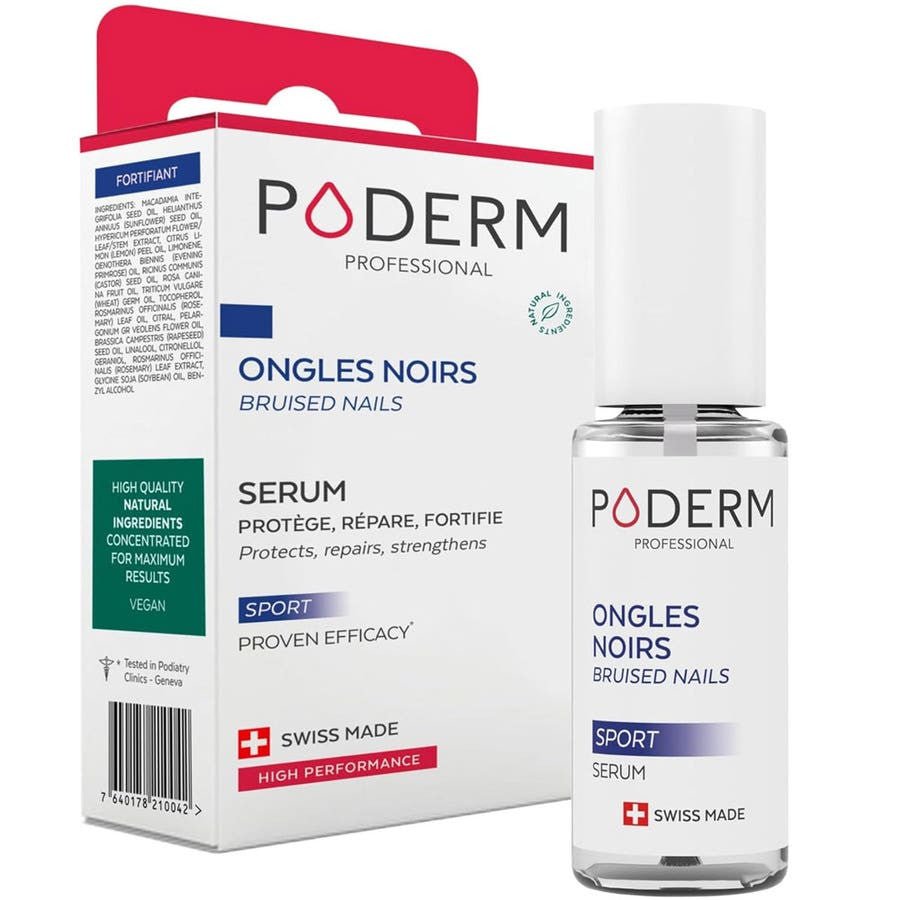 Poderm Fortifying Serum Oil Black, traumatized nails 8ml (0.27fl oz) - FrenchBeautyHub