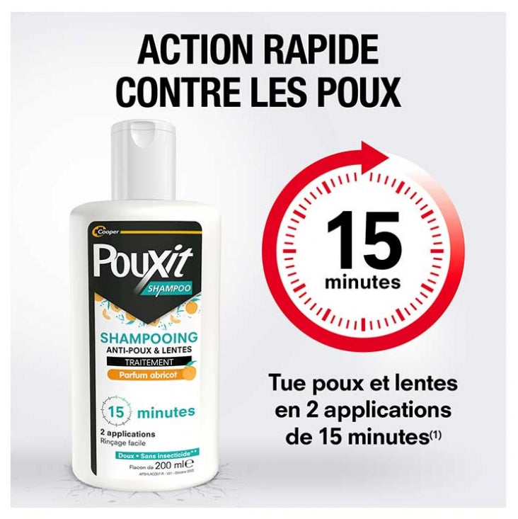 Pouxit Tratamento Shampoo Antipiolhos e Antilêndeas Fragrância de Damasco 100ml