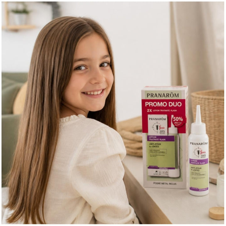 Pranarôm Pranapoux Lozione Trattamento Flash Anti-Pidocchi e Lendini 2x100ml