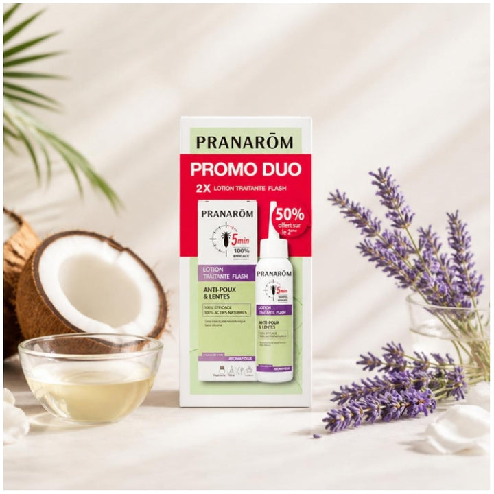 Pranarôm Pranapoux Lozione Trattamento Flash Anti-Pidocchi e Lendini 2x100ml