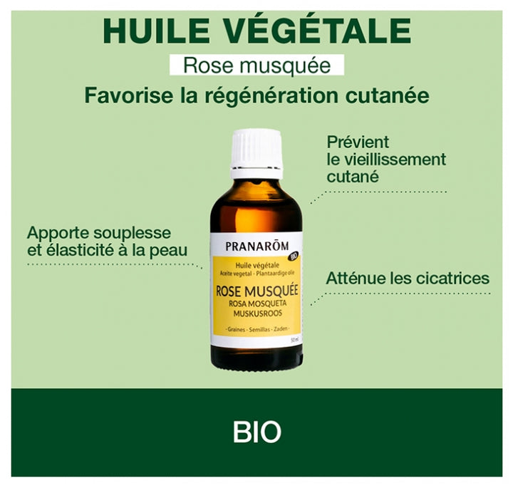 Pranarôm Plant oils زيت نباتي بالورد والمسك 50ml