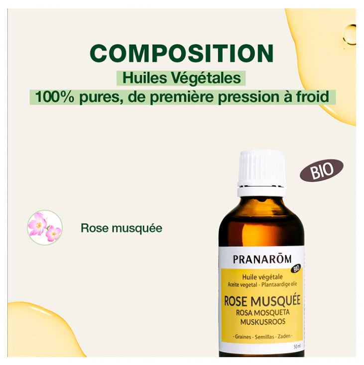 Pranarôm Plant oils زيت نباتي بالورد والمسك 50ml