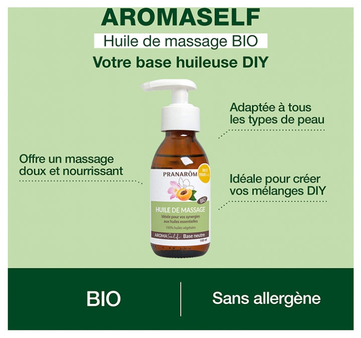 Pranarôm Aromaself Natural Base Massage Oil 100 ml (3.38fl oz)