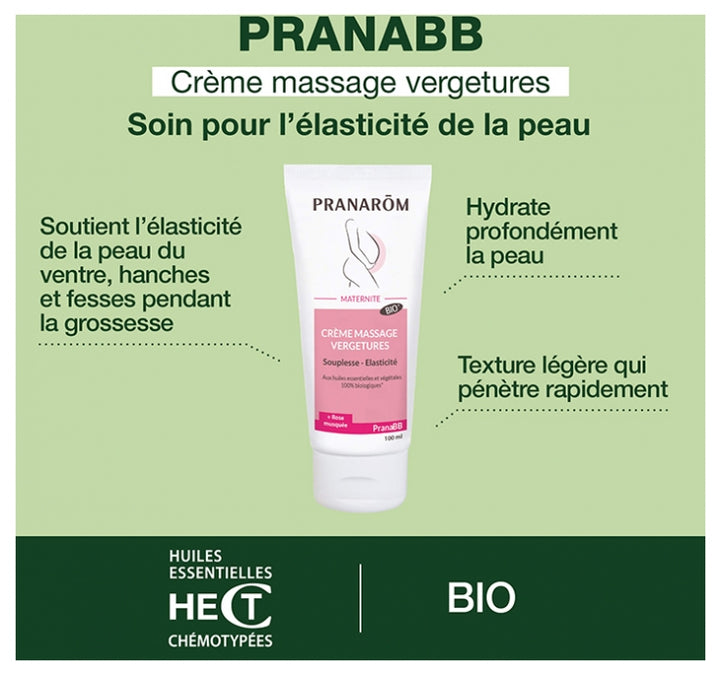 Pranarôm Pranabb Stretch Mark Massage Cream Flexibility and elasticity 100ml (3.38fl oz)