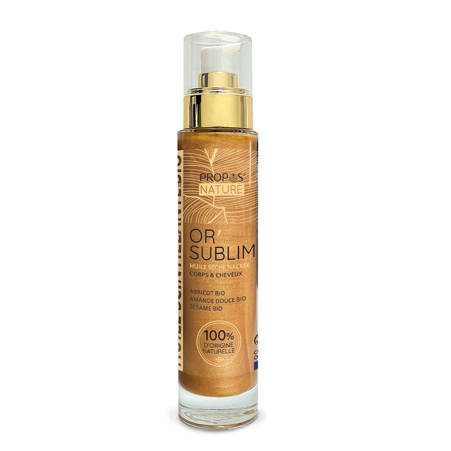 Propos'Nature Or'Sublime organic shimmering oil Body & Hair Fleur d'Oranger Perfumes 100ml (3.38fl oz) - FrenchBeautyHub