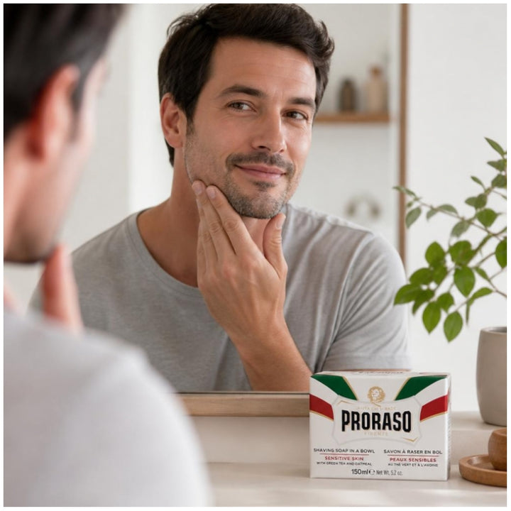 Proraso Shaving Soap In A Bowl White Line Sensitive Skins 150ml (5.07fl oz)