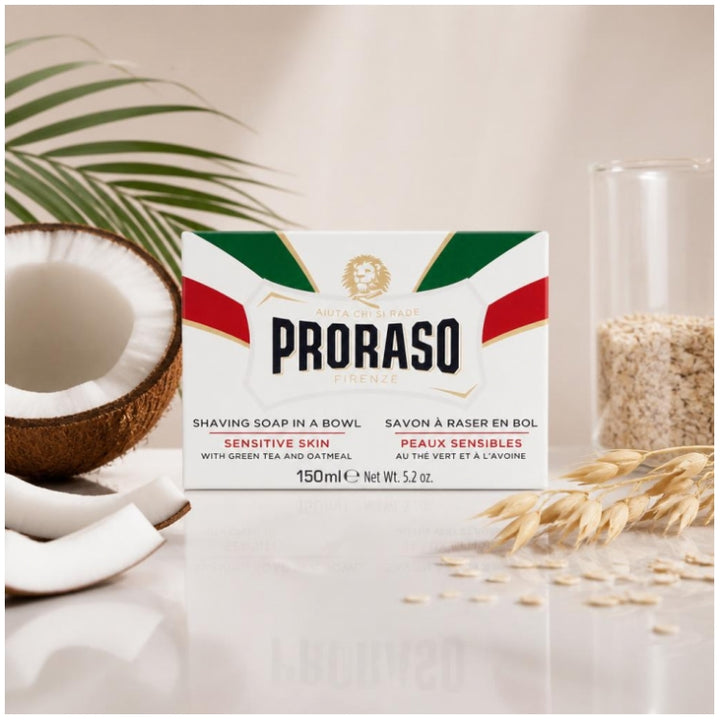 Proraso Shaving Soap In A Bowl White Line Sensitive Skins 150ml (5.07fl oz)