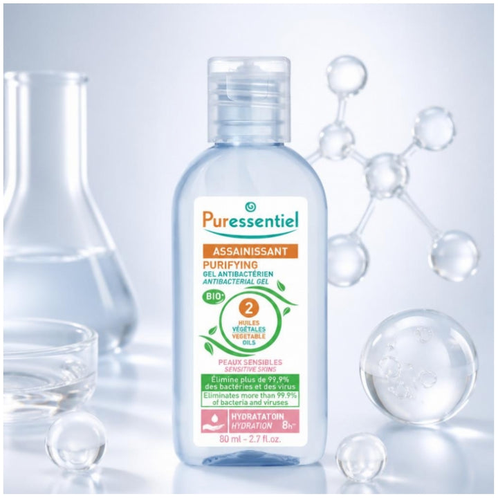 Puressentiel Sanitizing Anti-bacterial Gel "Sensitive Skin 80ml (2.71fl oz)