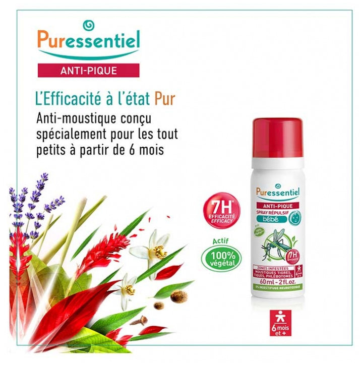 Puressentiel Repellents Baby anti-mosquito repellent spray 60 ml (2.03fl oz)