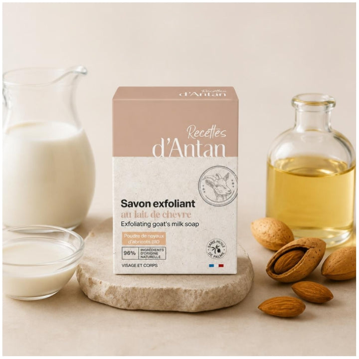 Recettes d'Antan Exfoliating soap bar with goat’s milk 100 g (3.53oz)