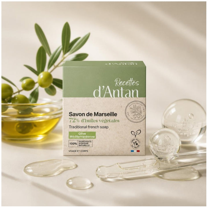 Recettes d'Antan Savon de Marseille à l'huile d'olive méditerranéenne 200 g