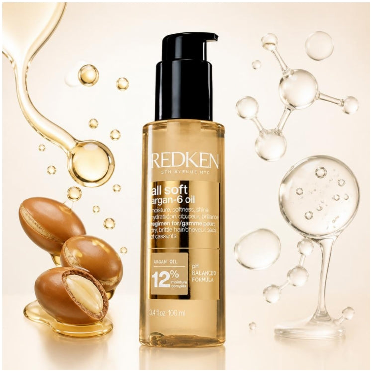 Redken All Soft Argan Oil 6 Multi-Benefits 100ml (3.38 fl oz)