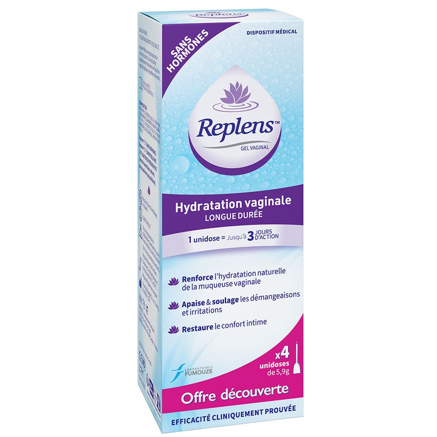 Replens Vaginal Moisturizer 4 Unidose Applicators - FrenchBeautyHub