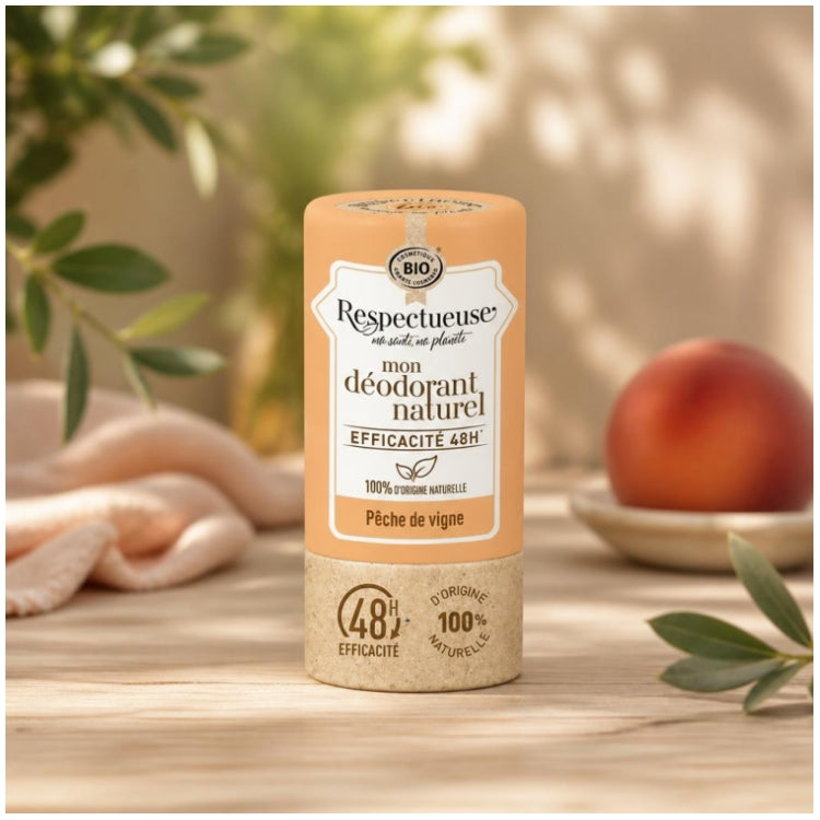 Respectueuse Natural 48-Stunden-Deostick mit Weinbergpfirsich-Duft 50 g