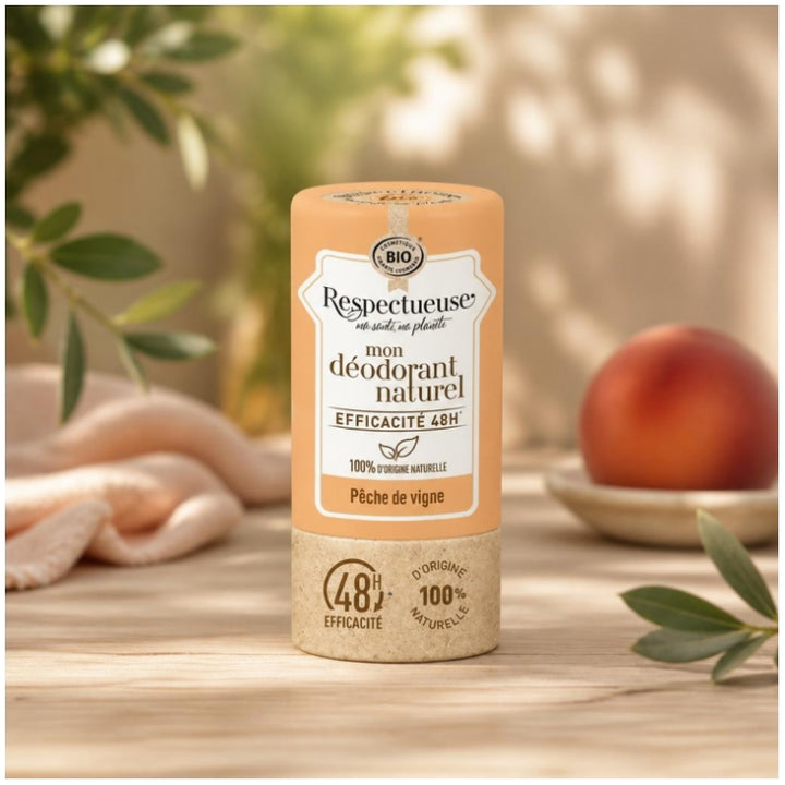 Respectueuse Natural 48-Stunden-Deostick mit Weinbergpfirsich-Duft 50 g