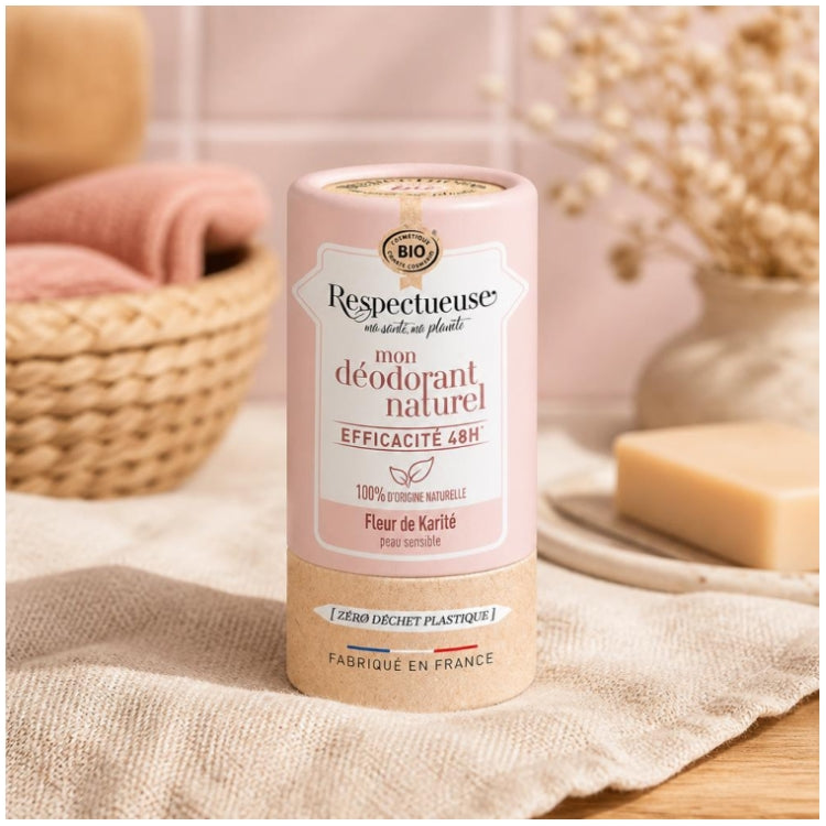 Respectueuse Mon Natural Deodorant 48h Organic Sensitive Skin Karité Flower Perfume 50g (1.76oz)