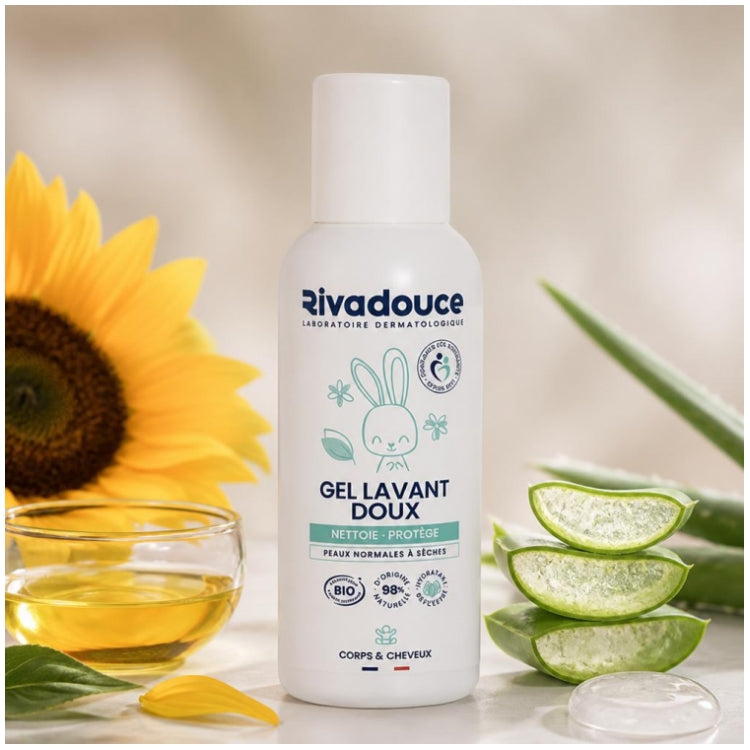Rivadouce Baby Organic Gentle Cleansing Gel Body & Hair 75ml (2.54fl oz)