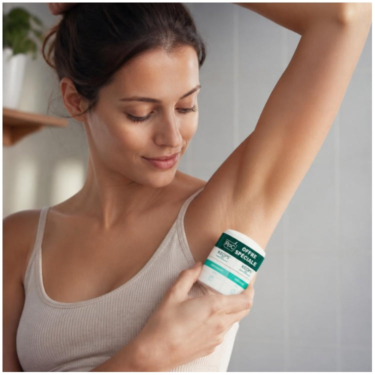 Roc Keops مزيل عرق بعصا للتعرق المعتدل 40ml x2