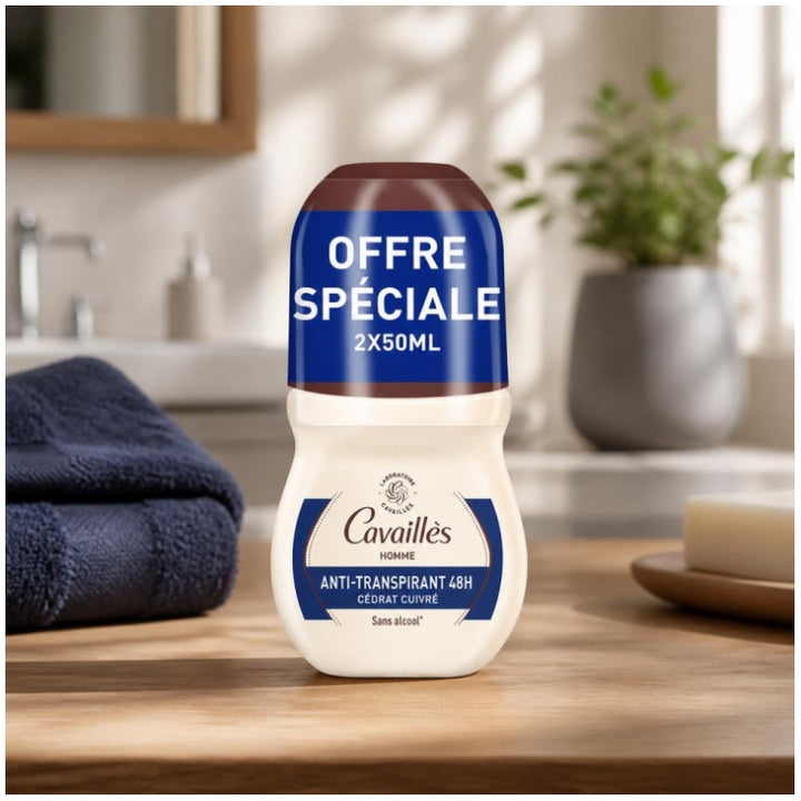 Rogé Cavaillès Absorb + L'Homme Deodoranti Anti-traspiranti 48H 2x50ml