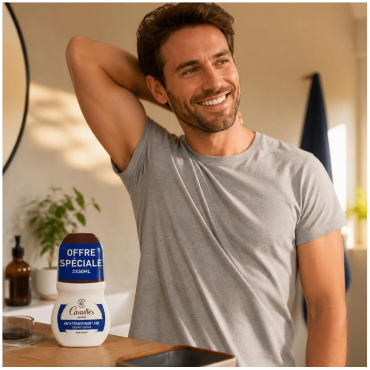 Rogé Cavaillès Absorb + L'Homme Deodoranti Anti-traspiranti 48H 2x50ml