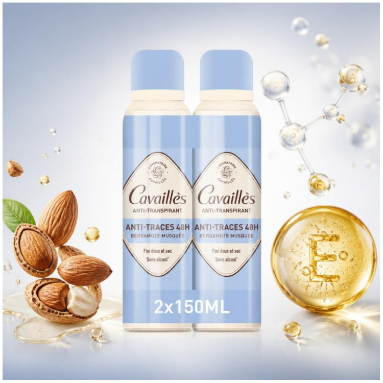Cavaillès Absorb + Deodorant Absorb+ Anti-perspirant 48h 2x 300ml (10.14fl oz)