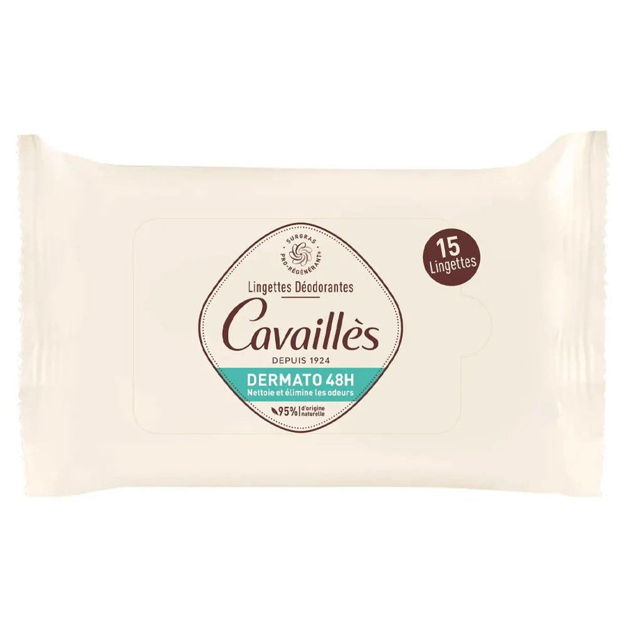 Rogé Cavaillès Dermato 48H Deodorant Wipes x15 - 15 Wipes - FrenchBeautyHub